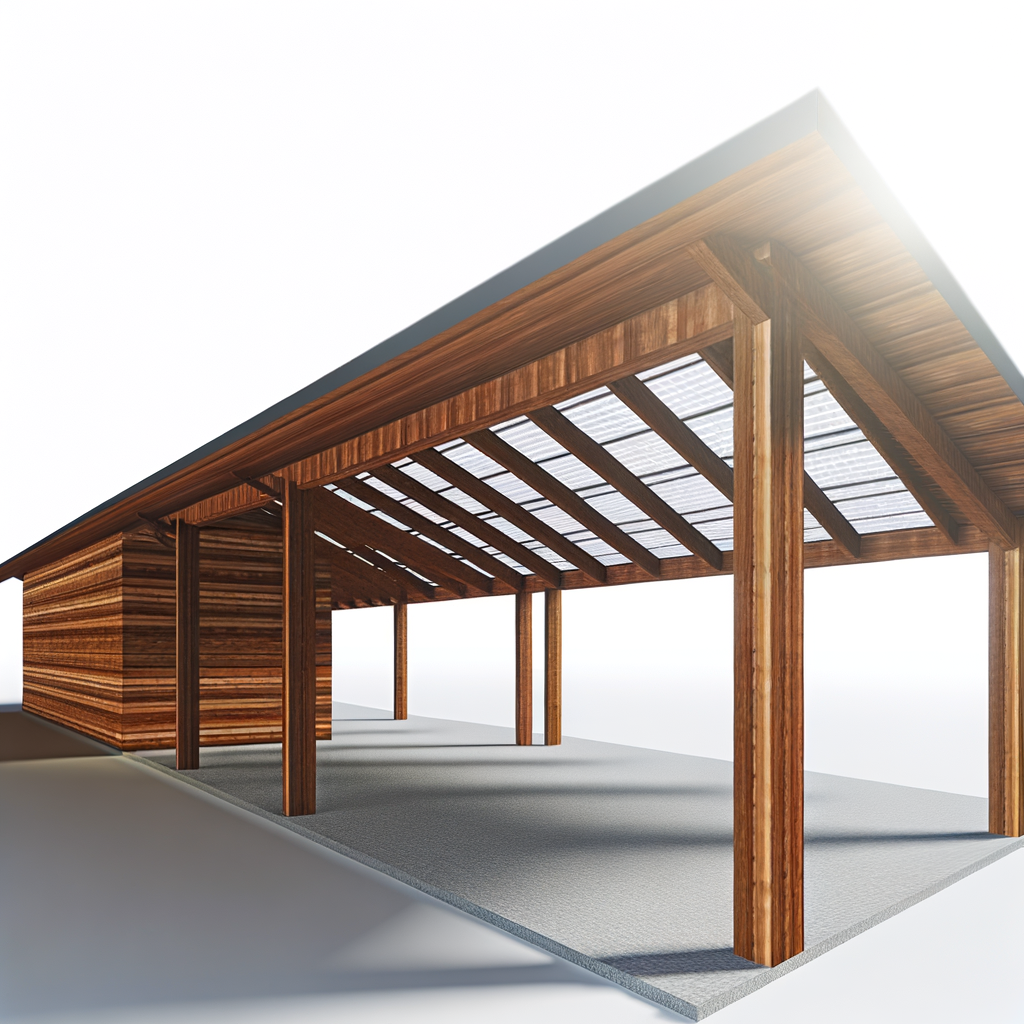 Carport solaire bois moderne