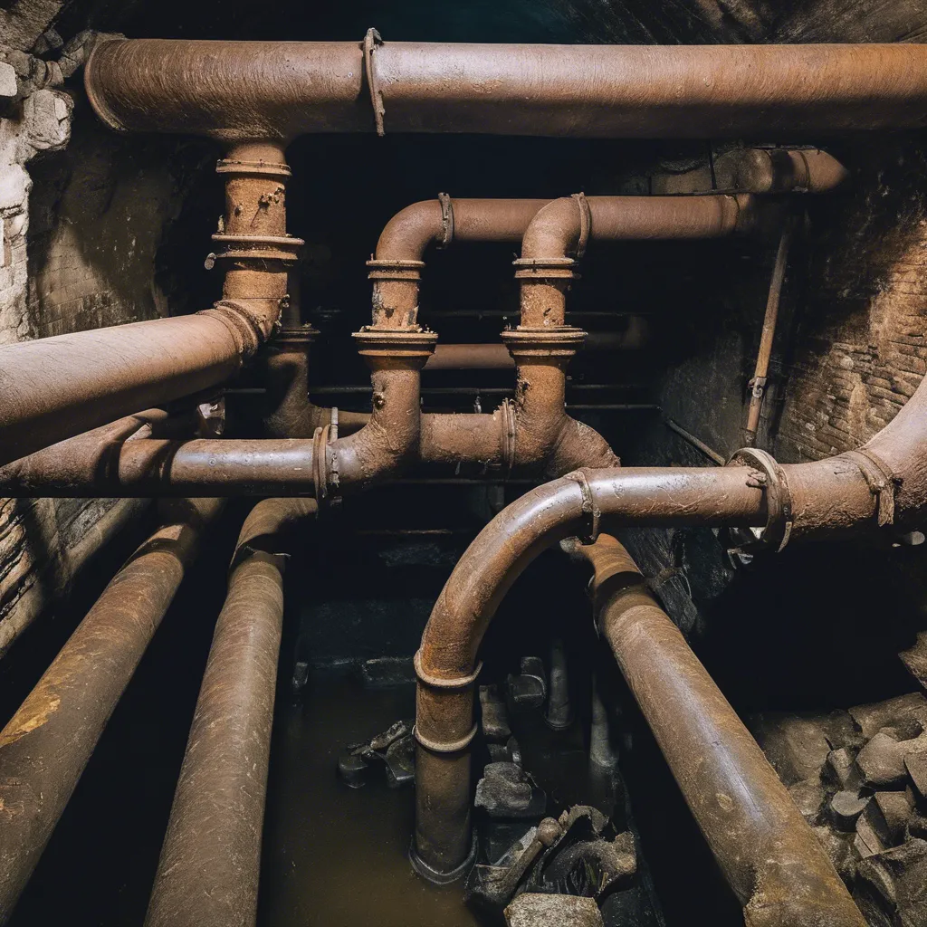 Canalisations anciennes en fonte souterraines