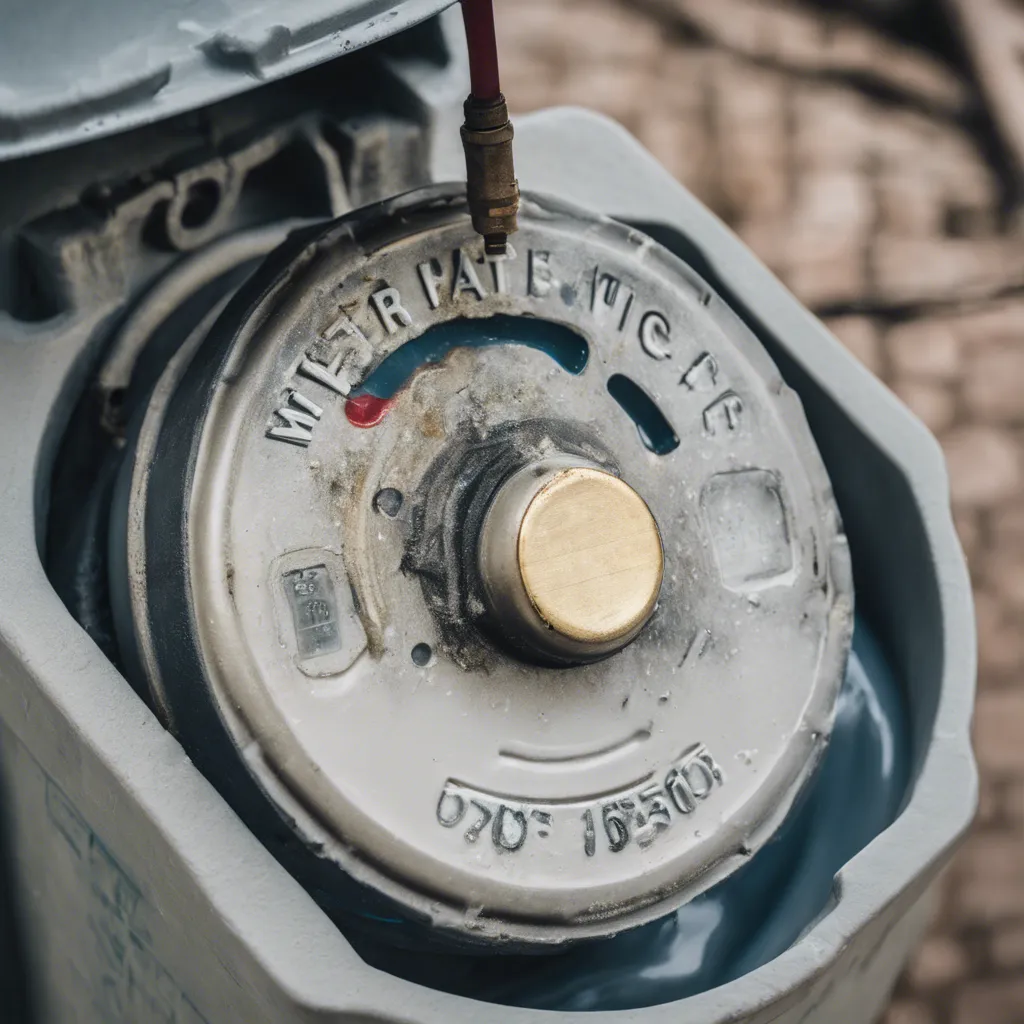 Compteur d'eau avec fuite gros plan