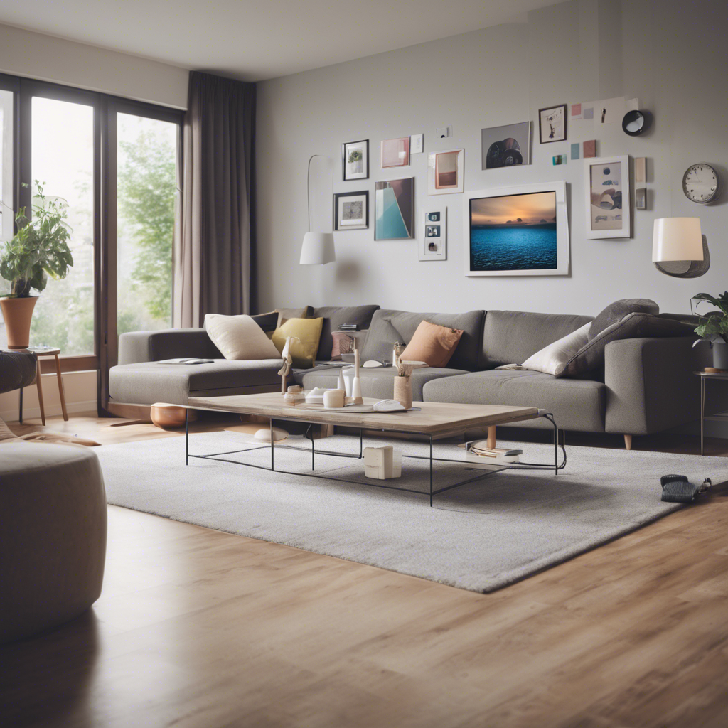 Salon moderne avec dispositifs IoT