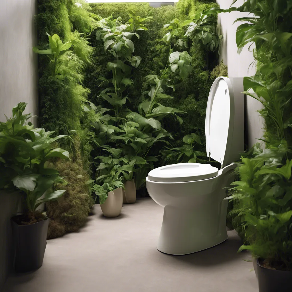 toilette cologique entour e de plantes vertes